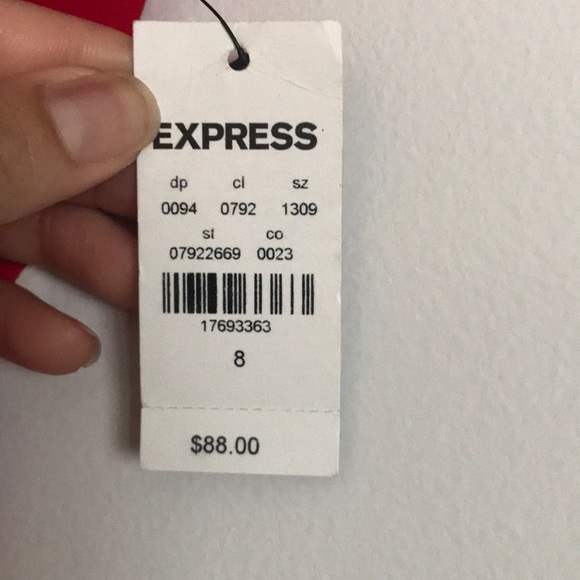 Express Red Floral Strapless Dress - Picture 4 of 4